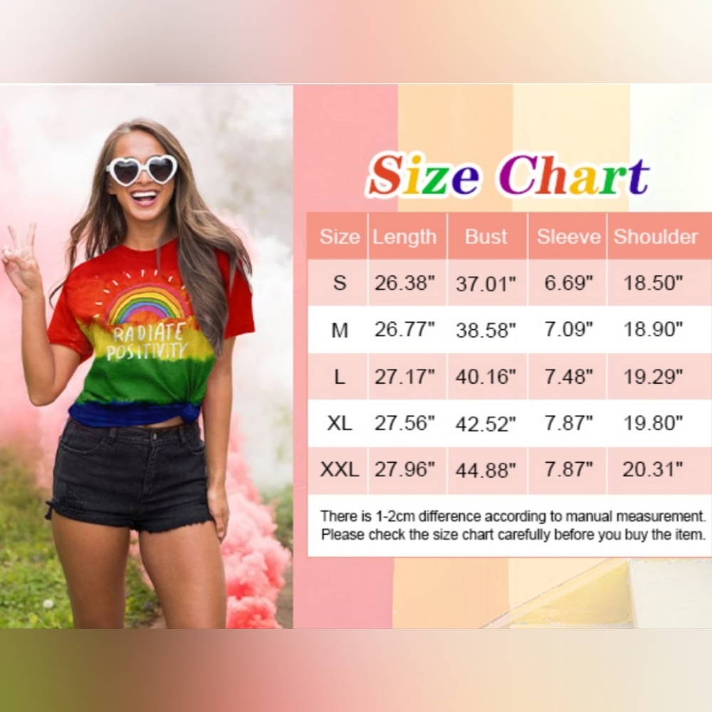 Pride "Radiate Positivity" Tee L - Picture 10 of 10